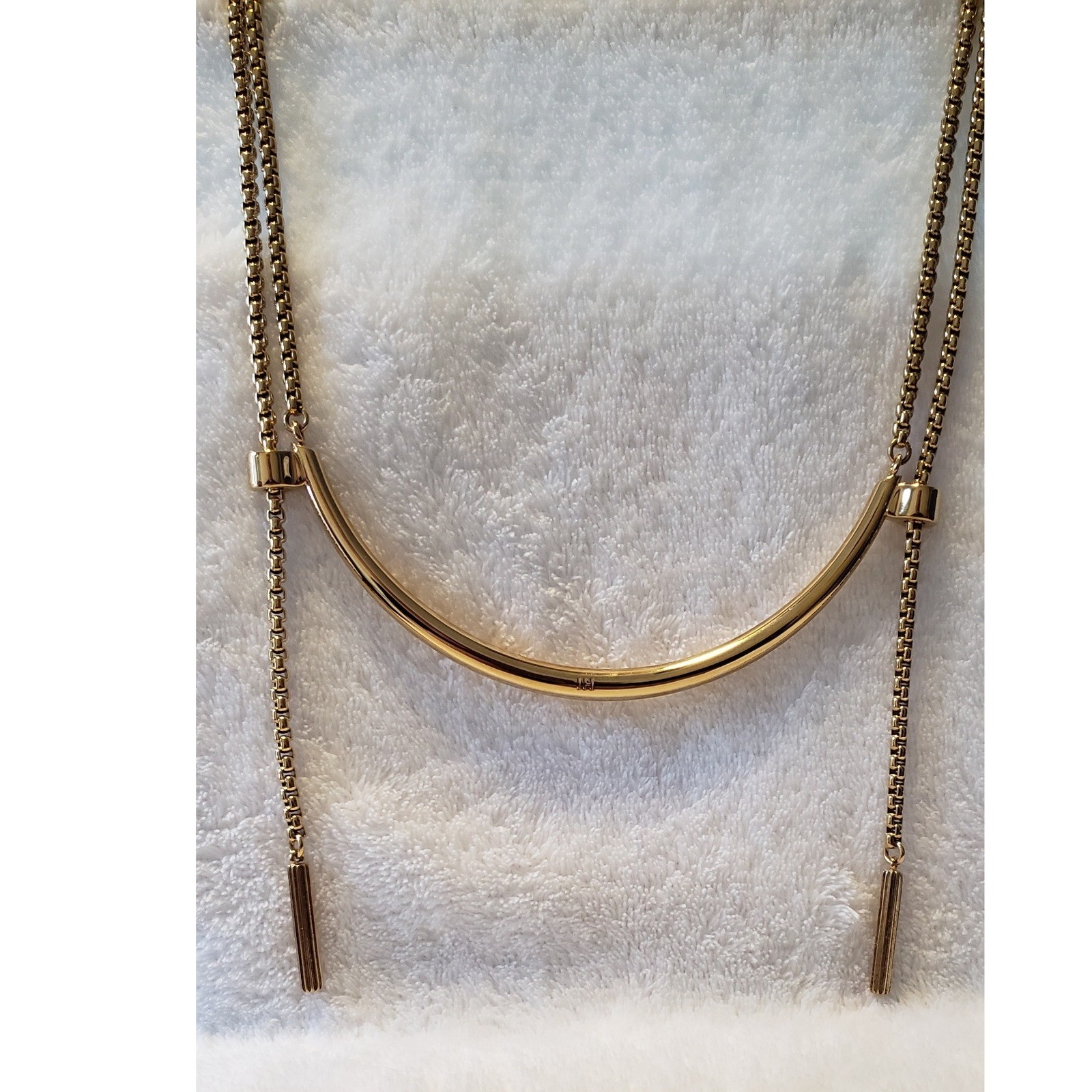 India Hicks 12k Gold Plated Curved Bar Bolo Necklace 90$